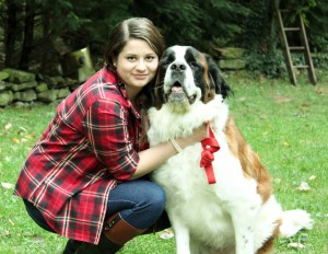 Bennett poses with her dog Mammers.