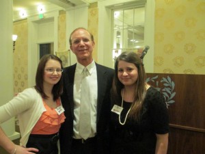 Bennett (right) poses with Sara Kuhn, FSU alumna class of 2012, and FSU President Dr. Jonathan Gibralter at the 2013 SLOOP Institute for Leadership and Success.