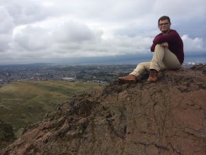 Nick poses at the top of Arthur's Seat.