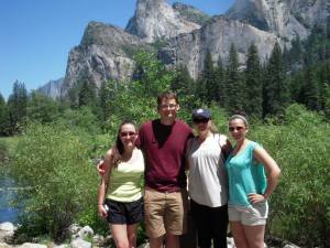 FSU students Kelly Workman, Erin Weimer, Christina Ternent, and I at Yosemite National Park.