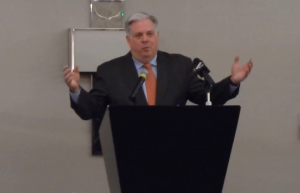 MD Governor Larry Hogan delivering the keynote address at the 2015 PACE gathering. (Courtesy Amanda Mangan, Allegany Radio Corporation News)