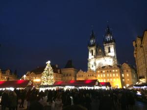 The city center and Christmas market of Prague. (Nick DeMichele)