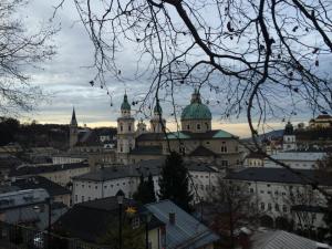 A view of the Salzburg Cathedral while climbing to Hohensalzburg. (Nick DeMichele)