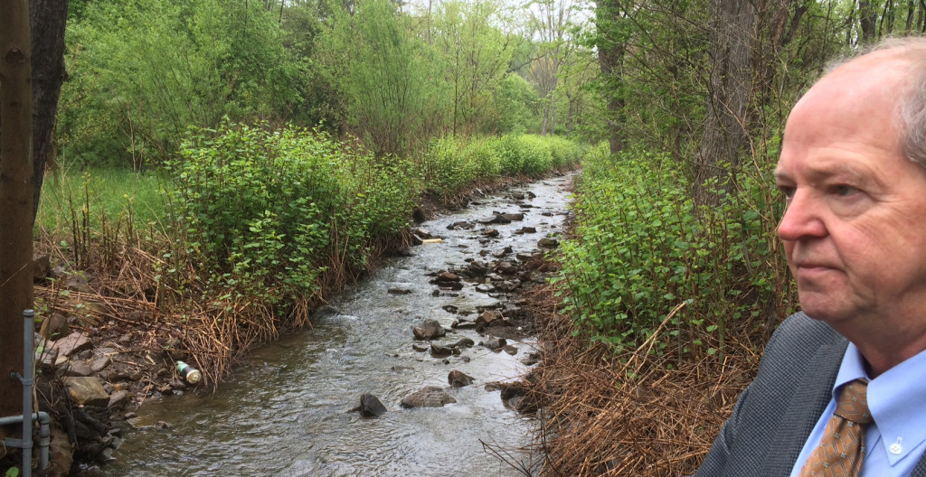 Dr. Tom Bowling revisits Sand Spring Run, where he and Carmen Jackson discovered Charlton's remains in 1983. (Photo: Andy Duncan) 