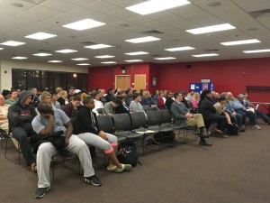 A large crowd of students, faculty, and community members listen as Dr. David R. Cerbone lectures. (Madie Wilson/ TBL)