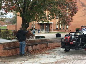 FSU staff power washes vandalism