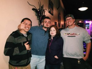  Zachary Greaves, first place winner in the Ninth Annual Pepper-Eating Contest pictured with friends after claiming his $150 prize.