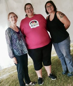 Joy Kroger-Mappes (left), Sarah Parsons (middle) and active member Tianna Bogart (right).