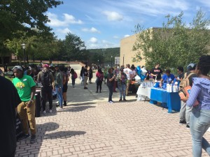 Organizations and clubs lined the walkway from Lane University Center to the clock tower.