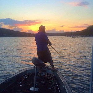 Wood enjoying one of his past times – fishing. Photo from: Adam Wood. 