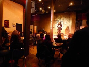 The audience pays close attention during each round. Pictured: Amanda Sirleaf. Photo credit: Hailey Turney, CLA.