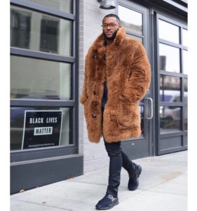 Hankerson pictured in a fur coat quickly circulates on Twitter. Credit: unknown.