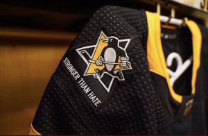 Pittsburgh Penguins Uniform with Stronger than Hate Patch