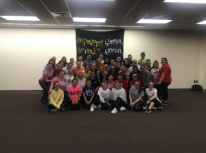 The women of Alpha Sigma Tau and participants at their Zumba event