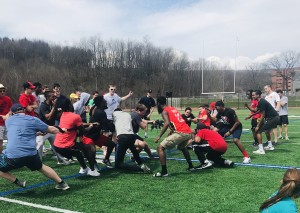 Men's Track and Field Dominated Men's Basketball in Tug-of-War