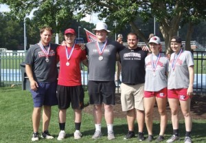 Members of the Bobcats Track and Field Team smile with their medals // Photo Courtesy of Bradley Vincent 