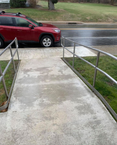 Sidewalks on campus at 9:45 a.m.